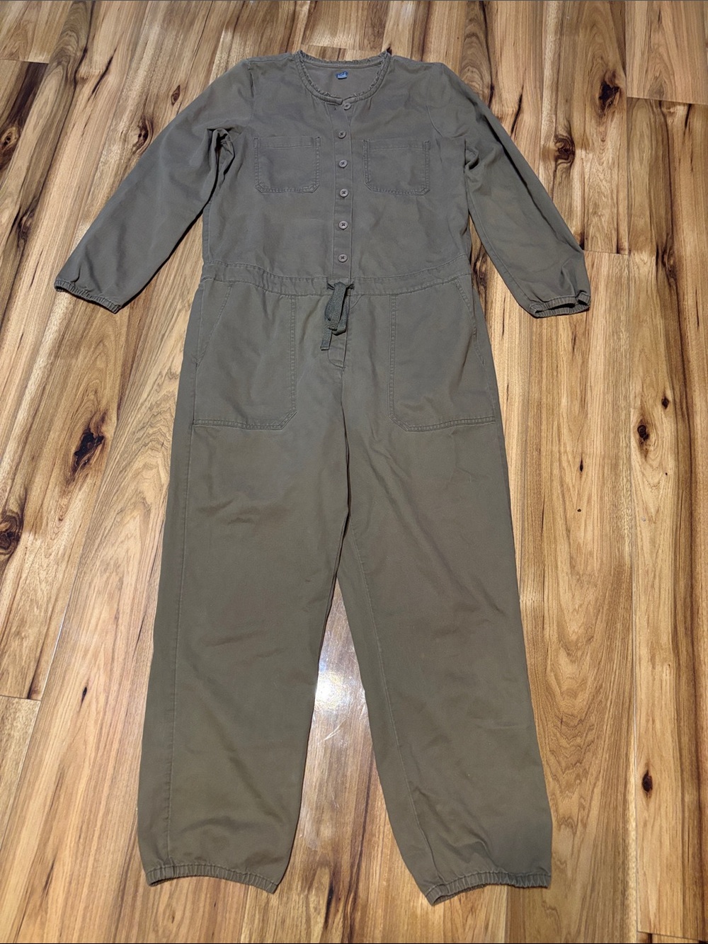 aerie Olive Utility Romper with Drawstring Waist